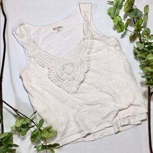 White lace crop top